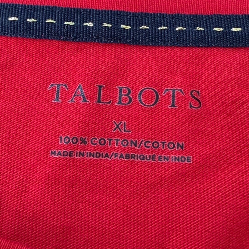 Talbots Womens XL Red Cotton Long Sleeve Tee Embroidered Terrier‎ Dog Graphic - Picture 7 of 9